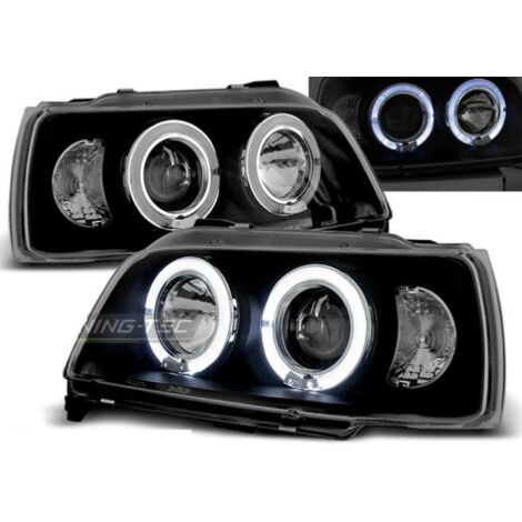 Paire de feux phares Renault Clio 90-95 angel eyes noir-27361738
