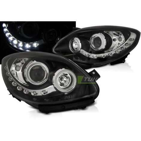Paire de feux phares Renault Twingo 07-11 Daylight LED Noir-33645331