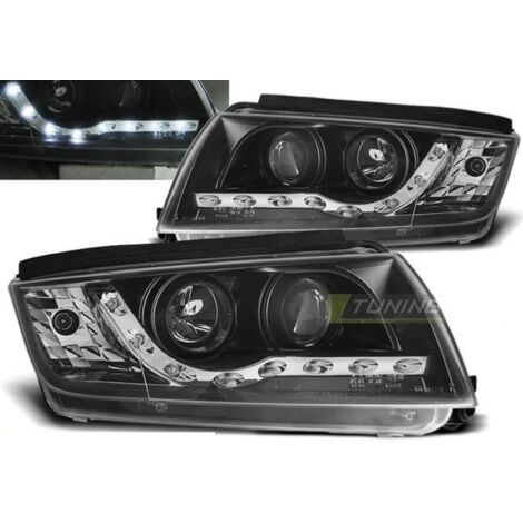Paire de feux phares Skoda Fabia 99-08 Daylight led noir-27361808