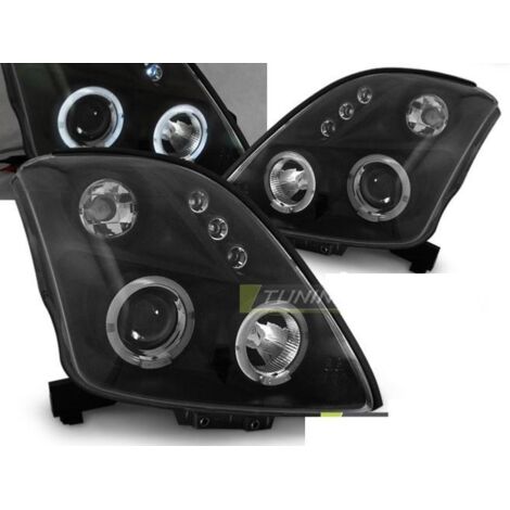 Paire de feux phares Suzuki Swift 05-10 angel eyes noir-27361836
