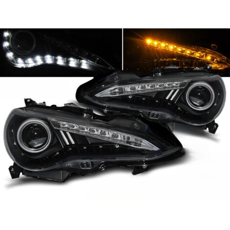 Paire de feux phares Toyota GT86 12-16 xenon Daylight led DRL noir-27361846