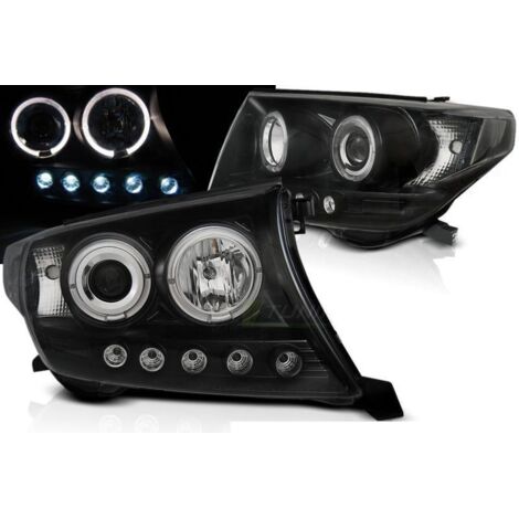Paire de feux phares Toyota Land Cruiser FJ200 07-12 angel eyes noir-27361862