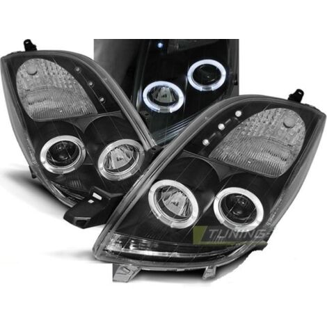 Paire de feux phares Toyota Yaris 06-09 angel eyes noir-27361870