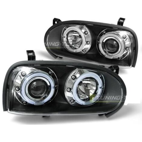 Paire de feux phares VW Golf 3 91-97 angel eyes noir-27361910