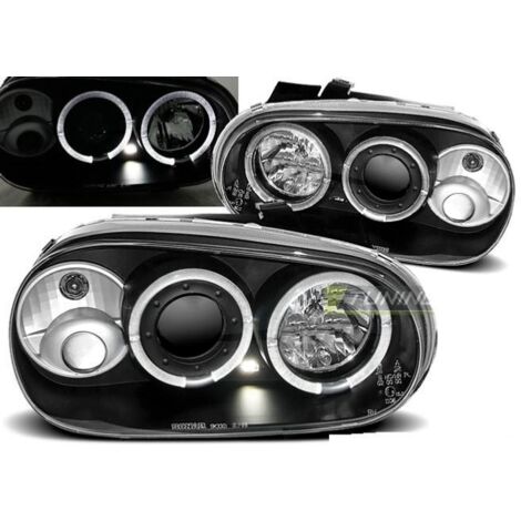 Paire de feux phares VW Golf 4 97-03 angel eyes noir-27361922