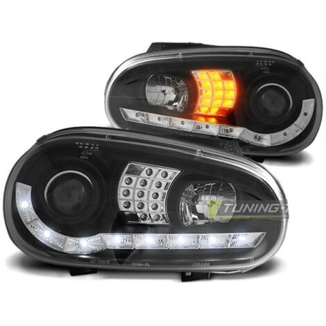 Paire de feux phares VW Golf 4 97-03 Daylight led noir cligno led-27361926