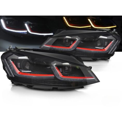 Paire de feux phares VW Golf 7 de 2013 a 2017 FULL LED DRL Dyn Rouge-42610082