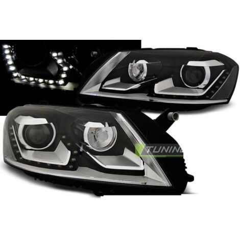 Paire de feux phares VW Passat B7 10-14 Daylight led noir-27362029