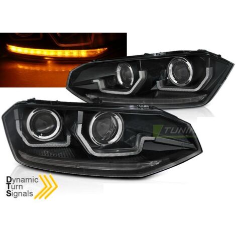 Paire de feux phares VW Polo 6 2G 17-21 LED Noir Dynamique-36025790