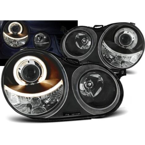 Paire de feux phares VW Polo 9N 01-05 angel eyes noir-27362042