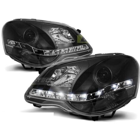 Paire de feux phares VW Polo 9N3 05-09 Daylight led noir-27362046