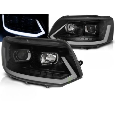 Paire de feux phares VW T5 10-15 LED LTI DRL Noir-31778854