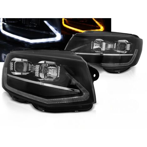 Paire de feux phares VW T6 de 2015 a 2019 LED DRL LTI Noir-33681436