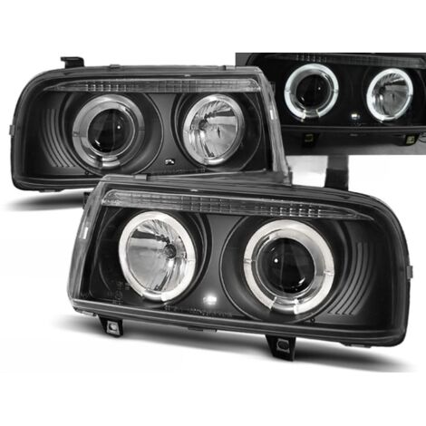 Paire de feux phares VW Vento de 1992 a 1998 angel eyes noir-27362101