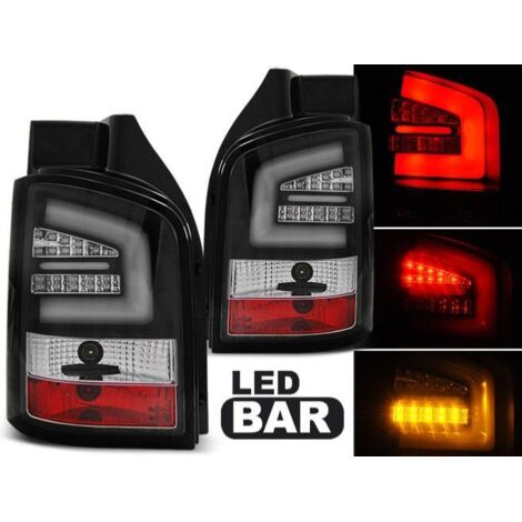 Paire de feux VW T5 03-09 LED BAR noir hayon