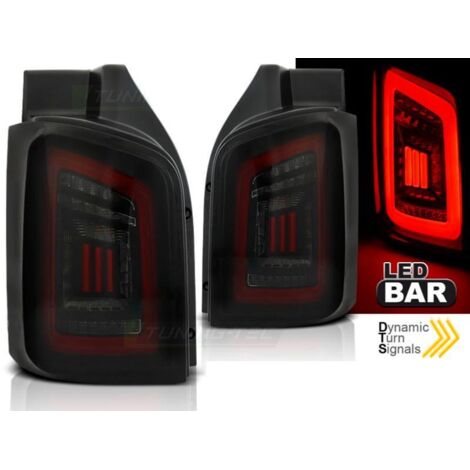 Paire de feux VW T5 03-15 Full LED noir fume rouge hayon