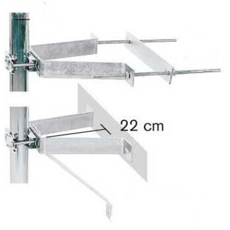 Paire de fixations murales deport 22cm avec contreplaques Erard 800860