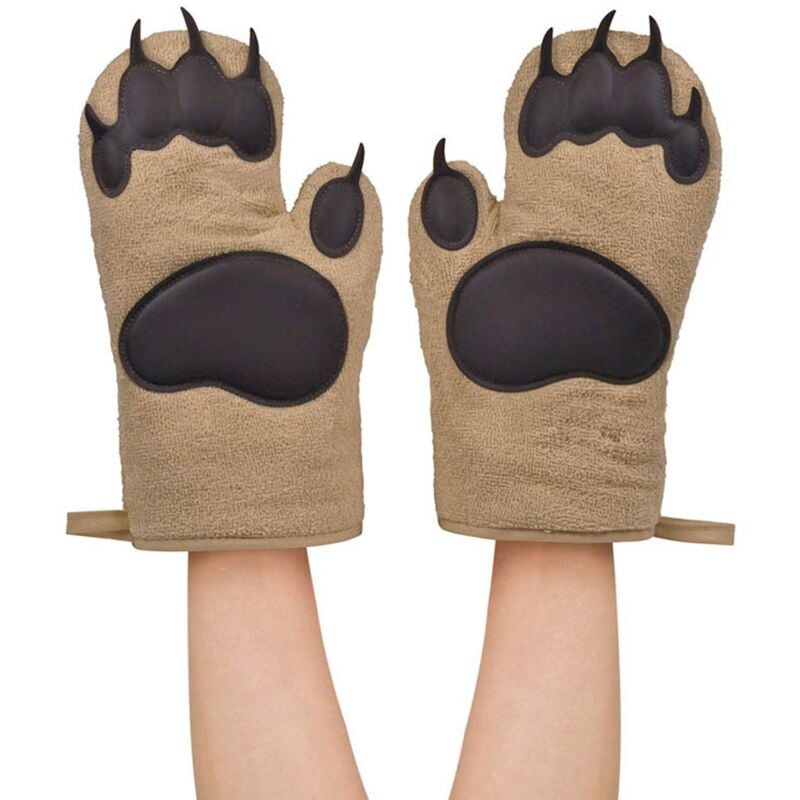 Feiyue - Paire de gants anti-brûlures en silicone pour four Marron