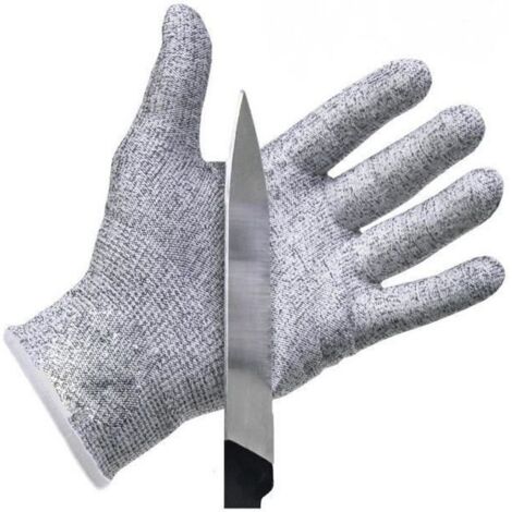 Paire de gants anti coupures - Gris - Taille L - Protection de niveau 5 conforme à la norme EN 388