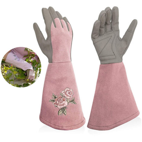 paire de gants de jardin pour femmes résistants à la perforation, avec protection de l'avant-bras, résistants aux perforations et aux coupures.
