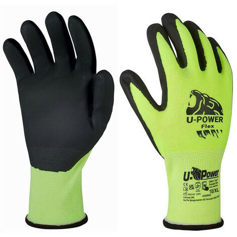 Paire de gants de travail t10 - protection haute visibilitÉ enduit nitrile