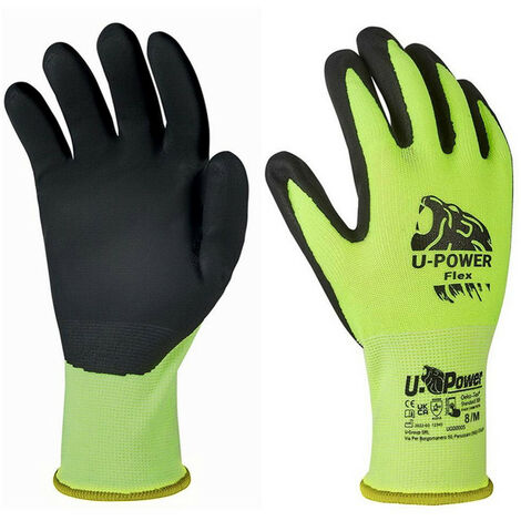 Paire de gants de travail t8 - protection haute visibilitÉ enduit nitrile