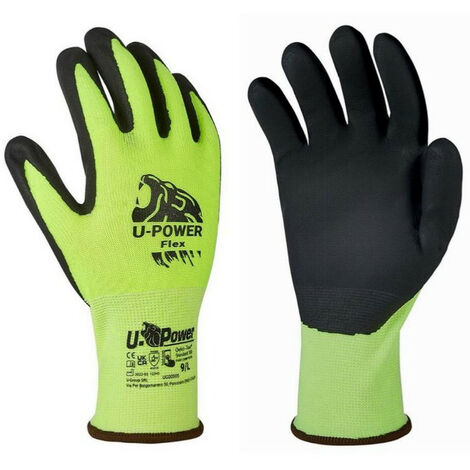 Paire de gants de travail t9 - protection haute visibilitÉ enduit nitrile