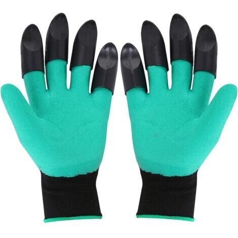 Paire de gants de travail unisexes, imperméables, pour le jardinage et le travail du sol. 8 griffes pour une prise en main ferme.