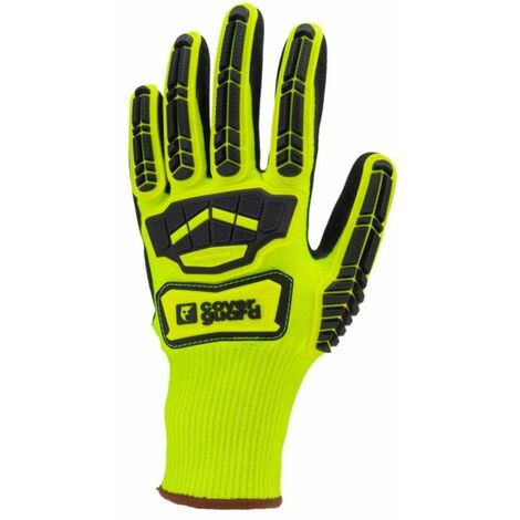 Paire de gants Eurocut Impact 100 jaune CUT C nitrile noir + TPR - Coverguard