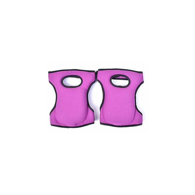 Paire de genouillères de jardinage en mousse souple avec double sangles pour le nettoyage du jardin, le nettoyage des sols-violet Fei Yu