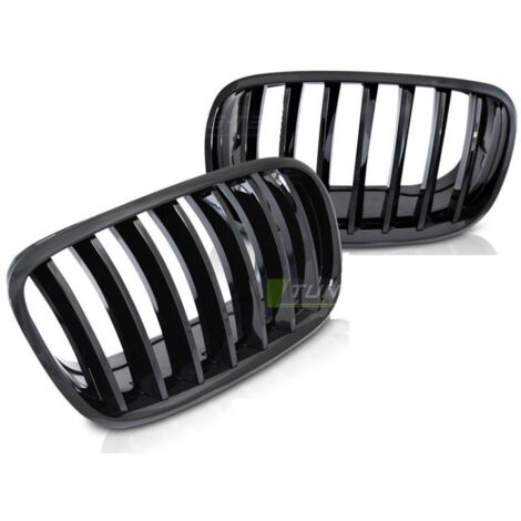 Paire de grille calandre BMW X5 E70, X6 E71 de 2008 a 2013 Noir brillant-37424280