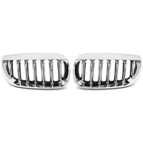 Paire de grilles de calandre BMW X3 E83 de 2004 a 2006 Chrome-27318081