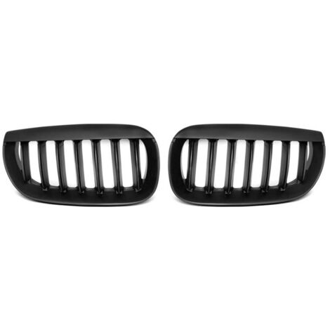 Paire de grilles de calandre BMW X3 E83 de 2004 a 2006 noir Mat-27318082