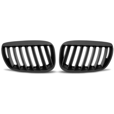 Paire de grilles de calandre BMW X5 E53 de 2004 a 2006 Noir mat-27318114