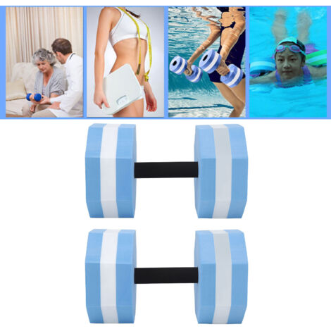 Paire de haltères flottants EVA pour yoga et fitness - Bleu et blanc - Idéal pour adultes et enfants - Entraînement sensoriel en maternelle - Deux unités par vente