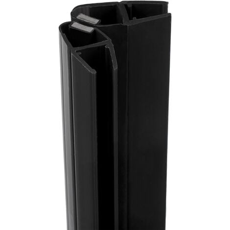 Paire de joints magnétiques universels noir, Schulte, 201 cm recoupable, pour porte 5 - 6 - 8 mm