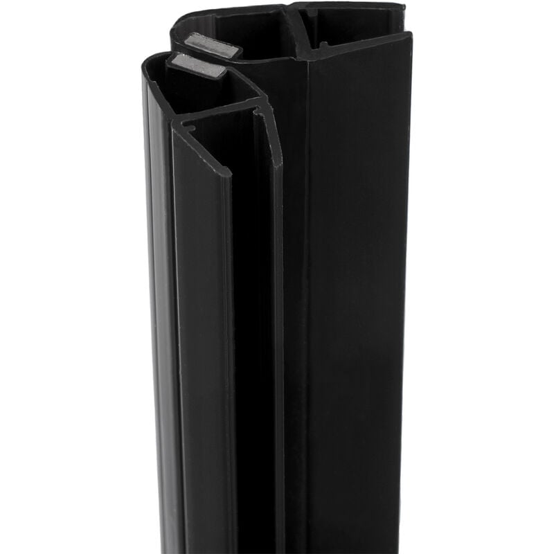 Paire de joints magnétiques universels noir Schulte 201 cm recoupable, pour porte 5 - 6 - 8 mm
