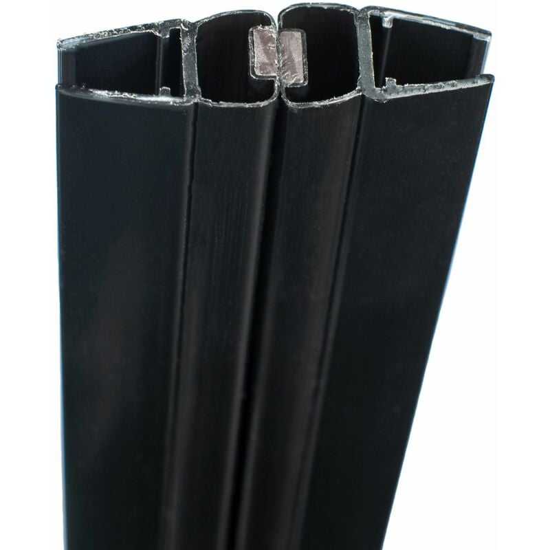 Paire de joints magnétiques universels noir Schulte 201 cm recoupable, pour porte 5 - 6 - 8 mm