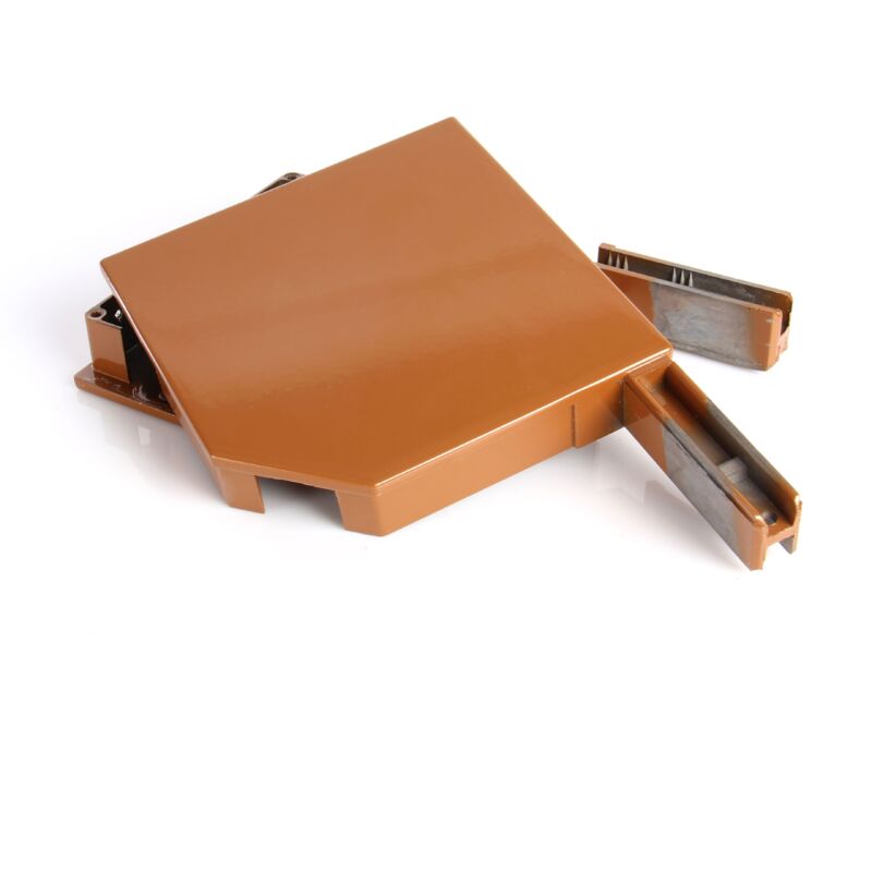 Paires de Joues de coffre pour Volet Pan coupé 45° - 150cm - Marron RAL 8003