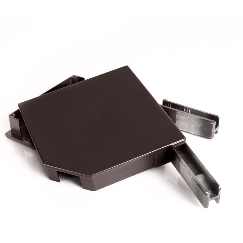 Coppia di fiancate cassetta per avvolgibile taglio inclinato 45° - 165mm - Marrone