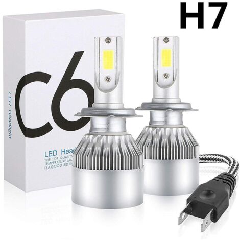 paire De Kits De Projecteurs Led H7 6000k Ampoules De Projecteurs Conversion Intgre Dob Puce Ampoules D'antibrouillard Bi-xnon Blanches