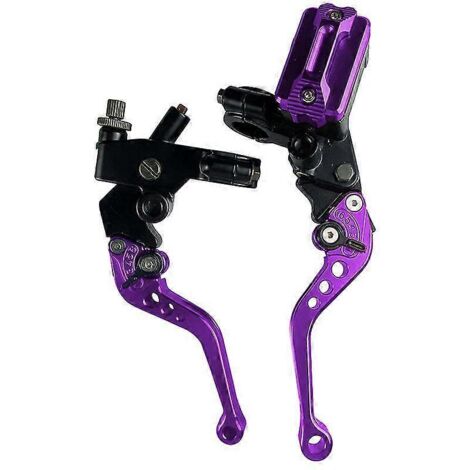 Paire de leviers de maître-cylindre d'embrayage et de frein universels 7/8" (22 mm) pour moto, scooter, moto tout-terrain - violet