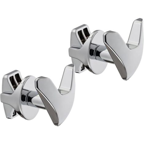 Paire de patères en chrome pour radiateur sèche-serviettes – Fixation sans perçage – ABS avec vis inox – Made in Italy – LH