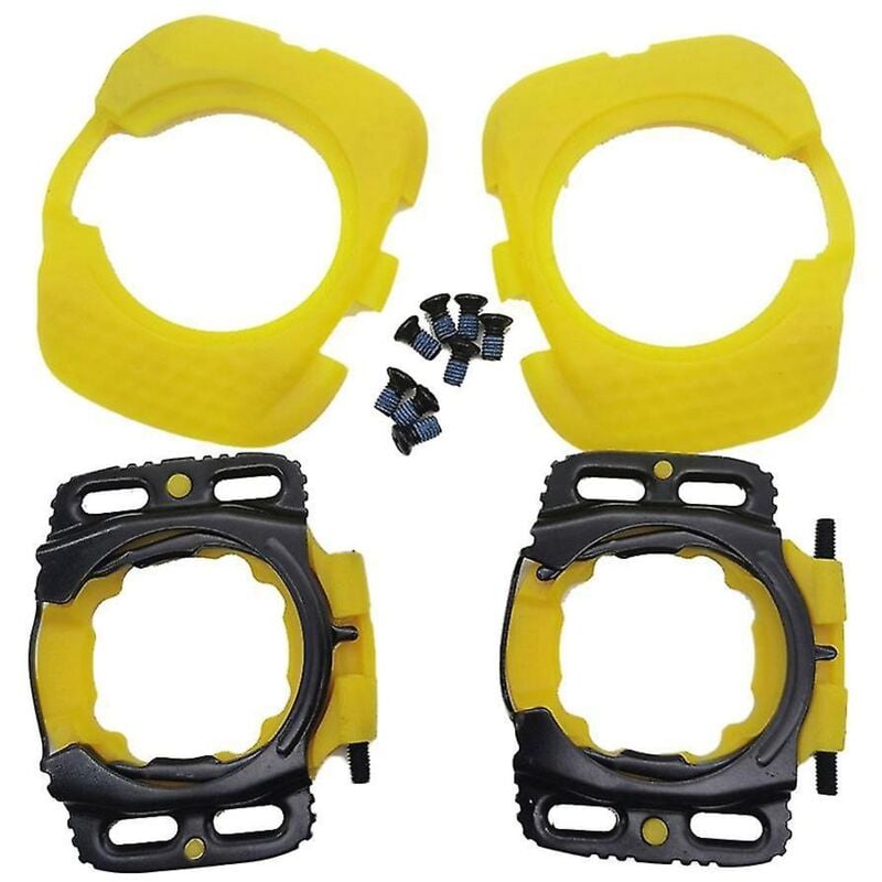 Paire de pédales de vélo à crampons aérodynamiques améliorés, housse de protection pour cales Zero, jaune