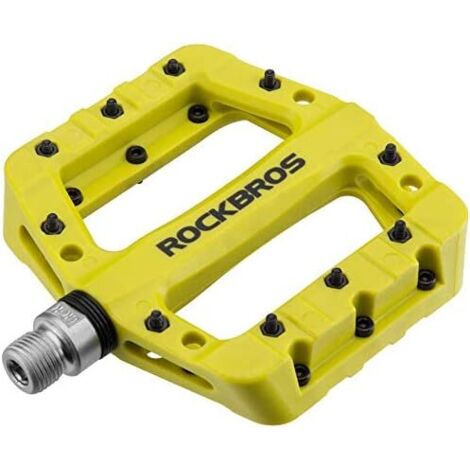 Paire de pédales de vélo VTT/BMX, paire de pédales plates en nylon, largeur 9/16 pouce