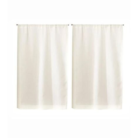 Paire de Petits rideaux  Unis en Etamine Blanc 45x60 cm