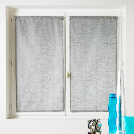 Paire de petits voilages organza uni Gris clair 80x160 cm