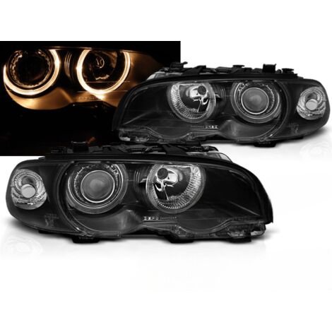Paire de phares BMW serie 3 E46 Coupe de 1999 a 2003 angel eyes noir-27361174