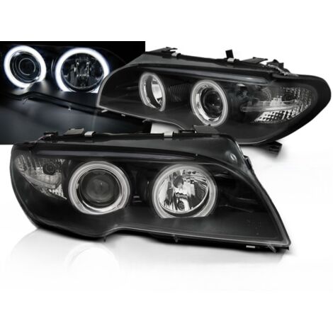 Paire de phares BMW serie 3 E46 Coupe de 2003 a 2006 xenon angel eyes CCFL noir-27361171