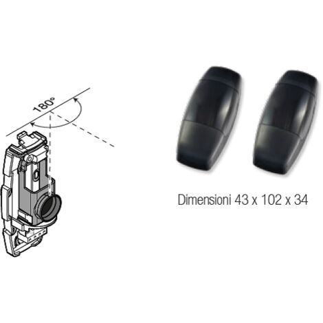 Paire de photocellules infrarouges murales avec rotation jusqu&39à 180° IP44 CARDIN VEDO180 - VERSION NEUTRE